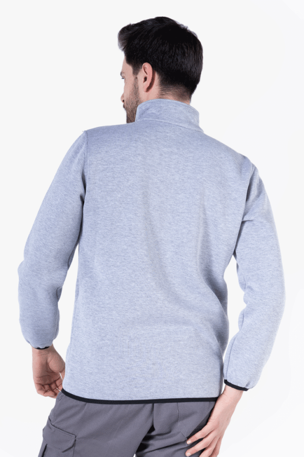 Fermuarlı Sweatshirt 3 İplik Şardonlu Dik Yakalı