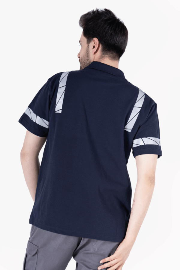 Polo Yaka Reflektörlü İş Tişörtü %100 Pamuklu