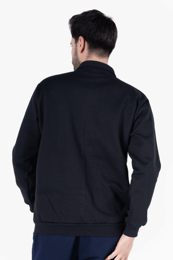 Polo Yaka Cepli Sweatshirt İki İplik Şardonlu