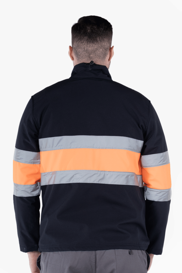 Reflektörlü Softshell Mont Neon İş Montu - Lacivert