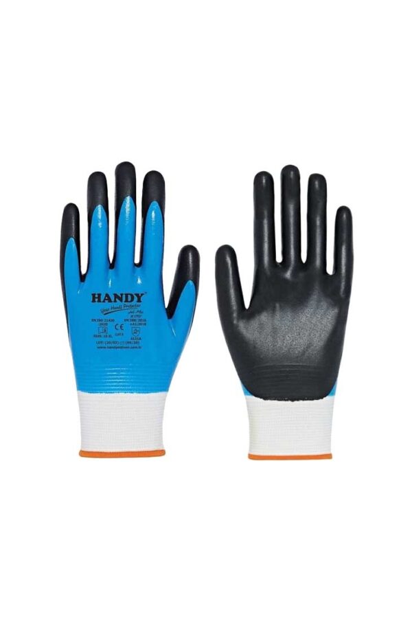 Handy H1701 Çift Kaplı Nitril İş Eldiveni - Mavi