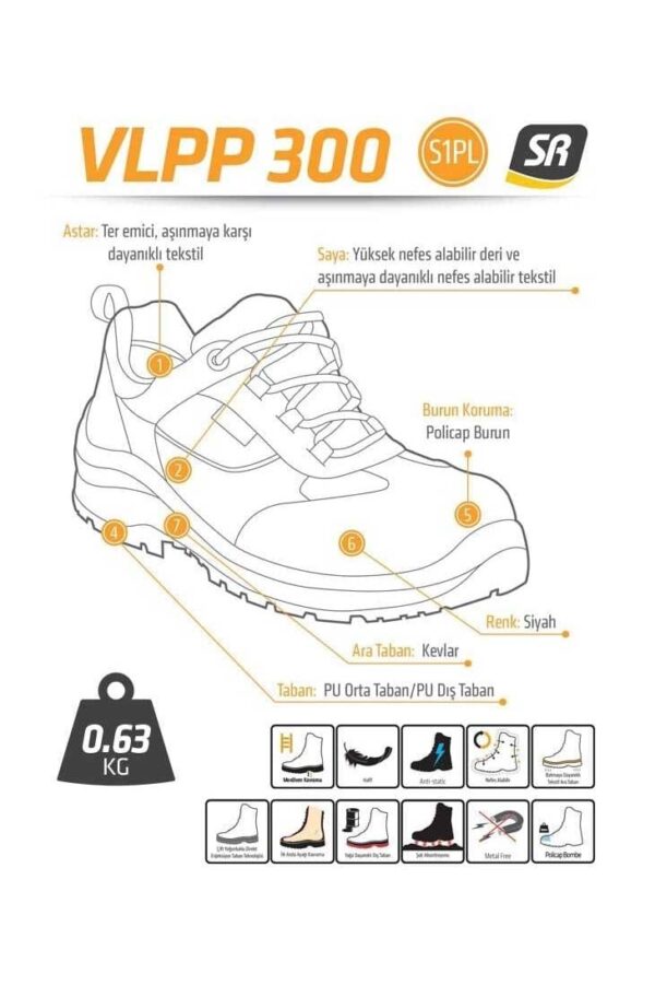 Yds Vlpp 300 S1 PL Neon Turuncu İş Ayakkabısı