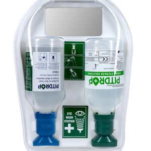 Pitdrop Göz Duşu Seti Mavi + Yeşil Kapak 500ml X2 Aynalı Duvar Tipi