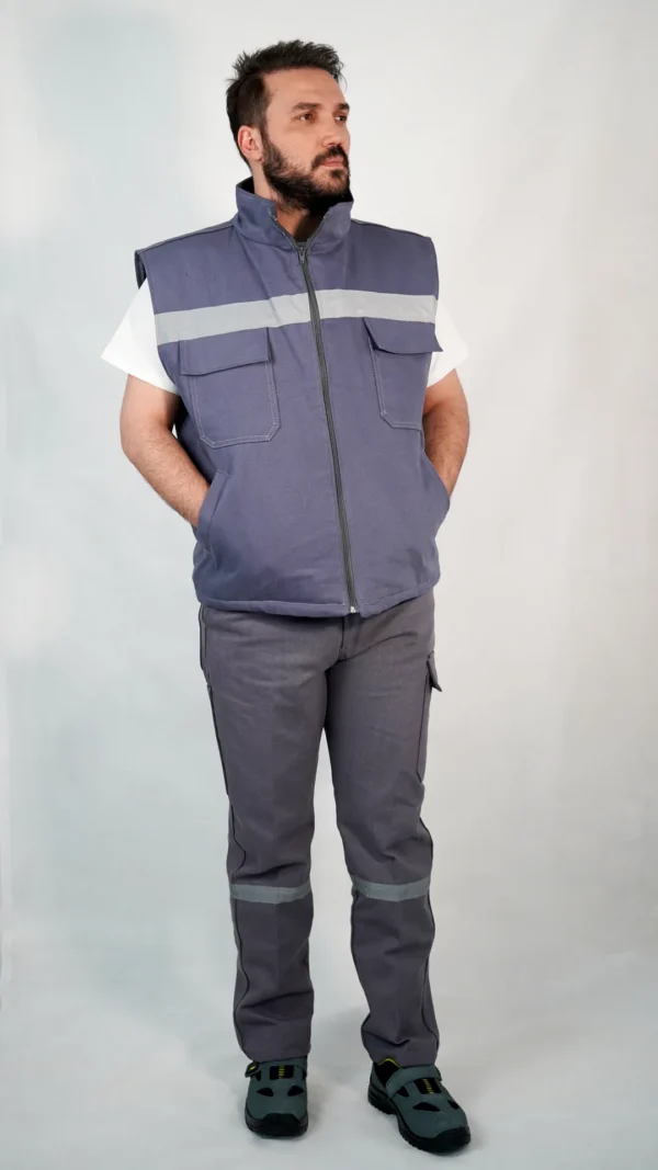 Teknik İş Yeleği Kışlık - Gri
