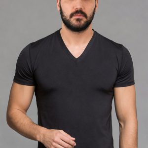 V Yaka Kısa Kol Tişört Thermoform