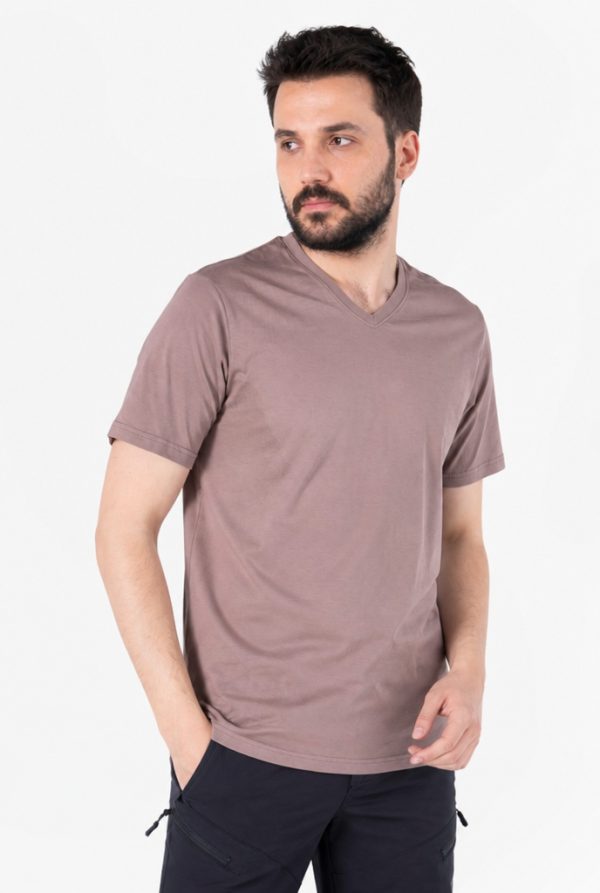 V Yaka Tişört %100 Pamuk İş & Günlük
