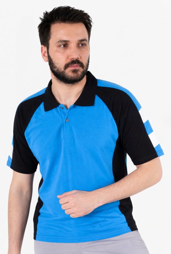 Polo Yaka İş Tişörtü Reflektörlü - Siyah