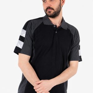 Polo Yaka İş Tişörtü Reflektörlü - Siyah