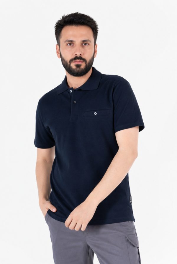 Polo Yaka Tişört - Fleto Cepli %100 Pamuk Günlük & İş