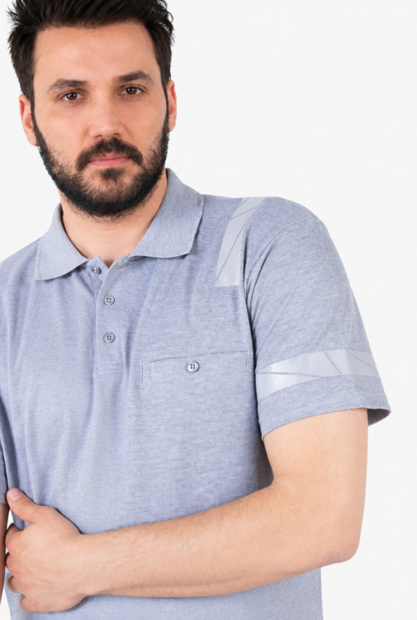 Polo Yaka Reflektörlü İş Tişörtü %100 Pamuklu