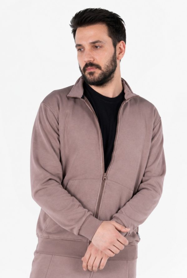 Diagonel Fermuarlı Sweatshirt