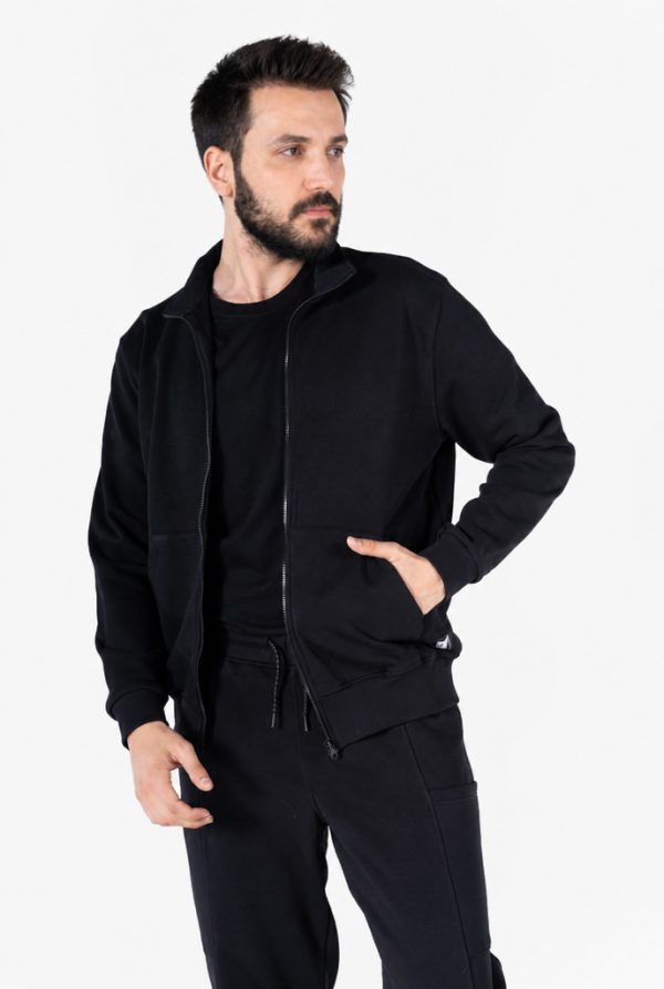 Diagonel Fermuarlı Sweatshirt