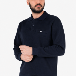 Polo Yaka Sweatshirt 3 İplik Şardonlu Kışlık Günlük & İş