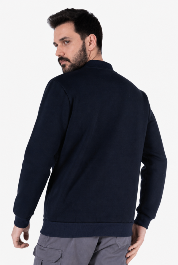 Polo Yaka Sweatshirt 3 İplik Şardonlu Kışlık Günlük & İş