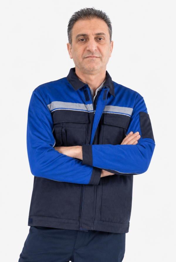 Teknik İş Montu Kışlık - Lacivert/Kırmızı