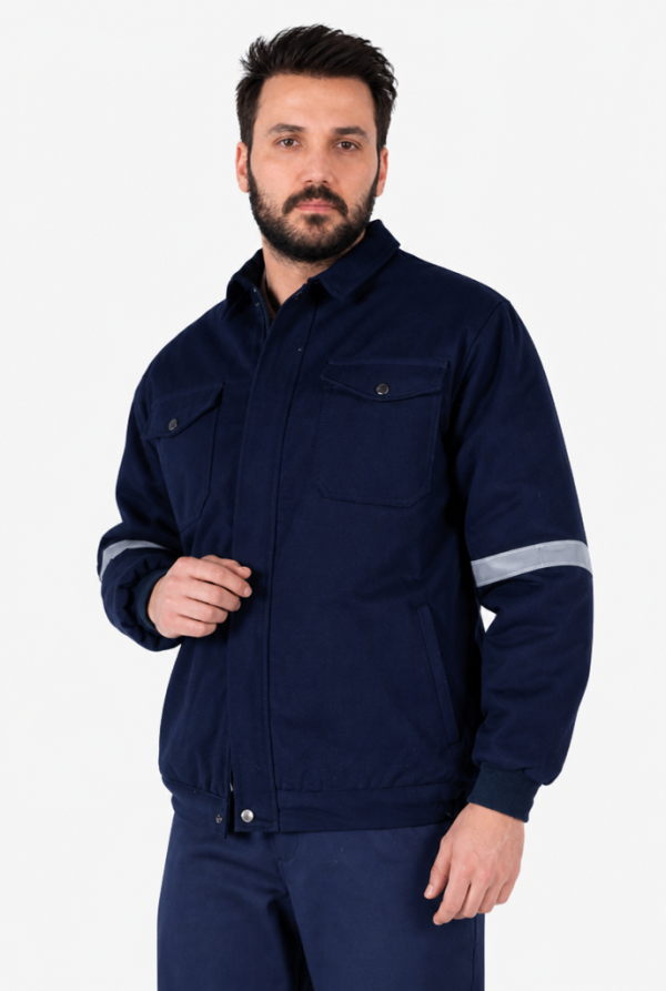 Reflektörlü Gabardin İş Montu Kışlık