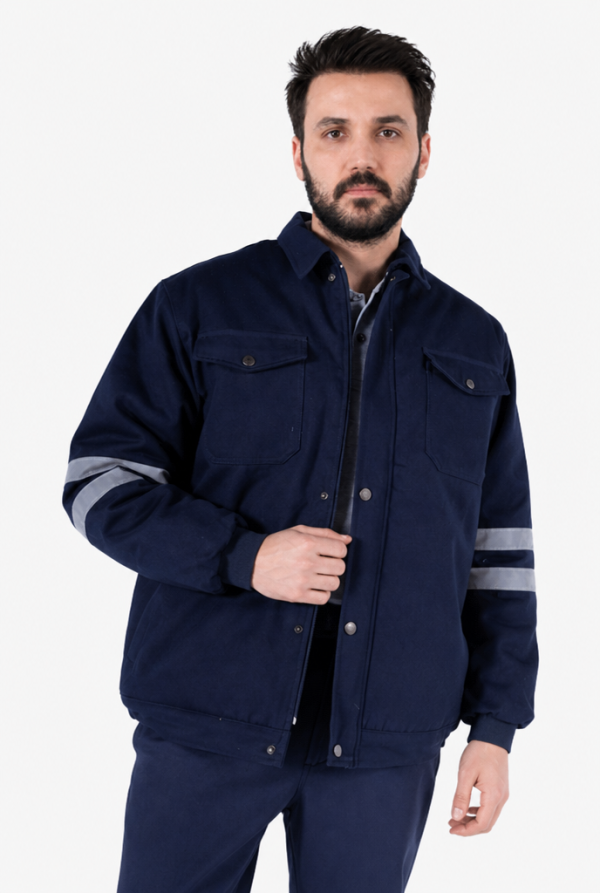 Reflektörlü Gabardin İş Montu Kışlık