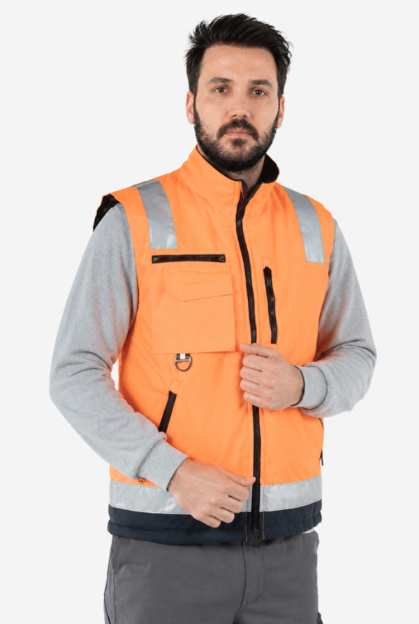 Reflektörlü Fosforlu İş Yeleği Anorak Oxford Kışlık