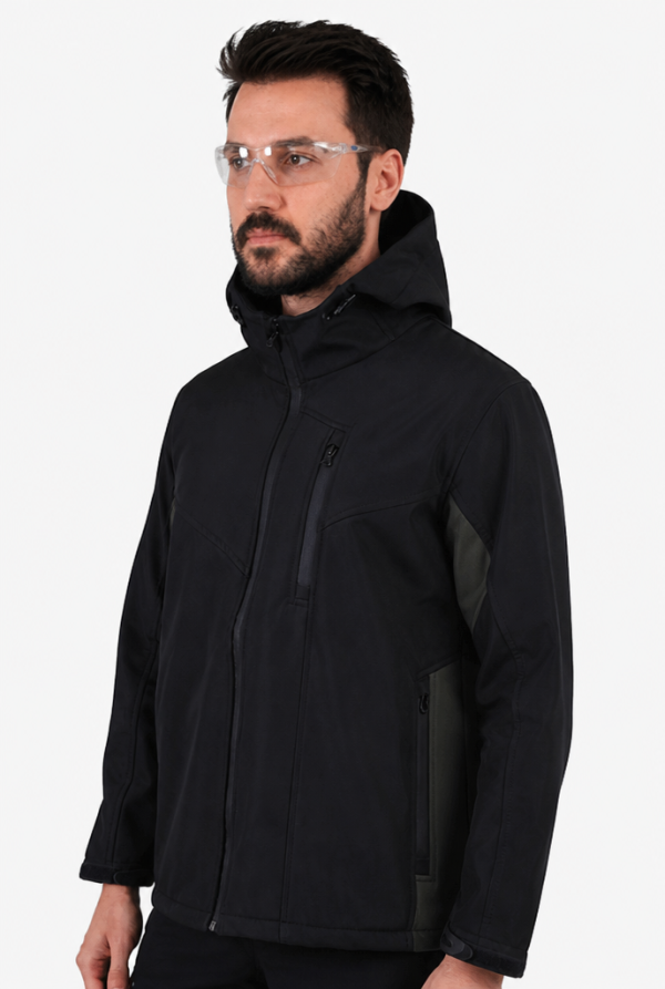 Çift Renkli Riptstop Softshell Mont - Siyah