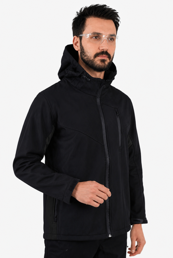 Çift Renkli Riptstop Softshell Mont - Siyah