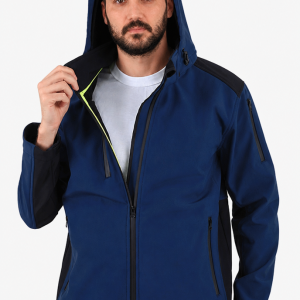 Dalgıç Kapüşonlu Softshell Mont - İndigo
