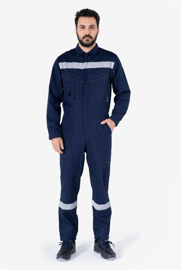 Reflektörlü İş Tulumu - Yazlık Gabardin 16/12 - Lacivert