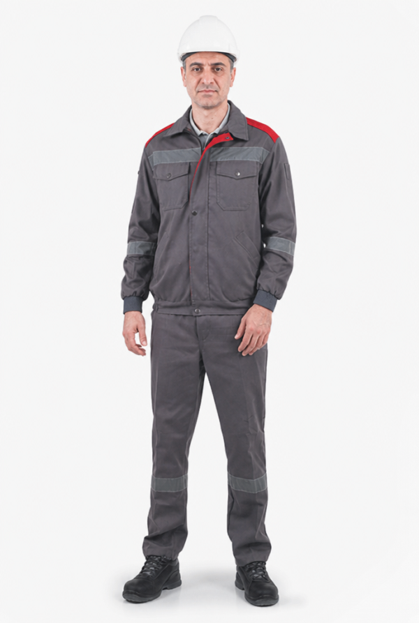 Harman Kumaş 5 cm Reflektörlü Mont - Pantolon - Gri