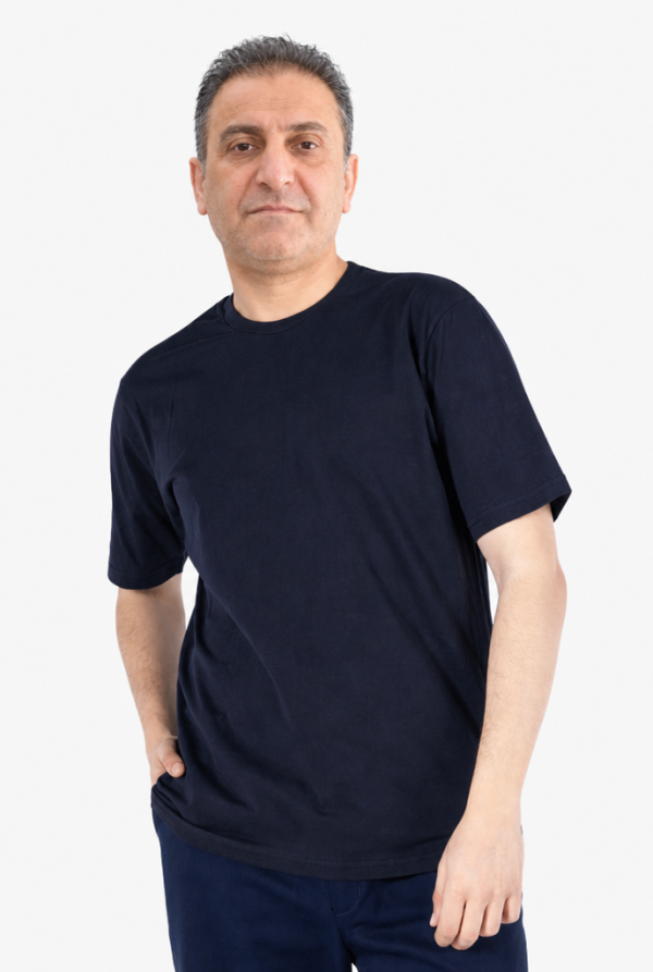 Bisiklet Yaka Tişört %100 Pamuk