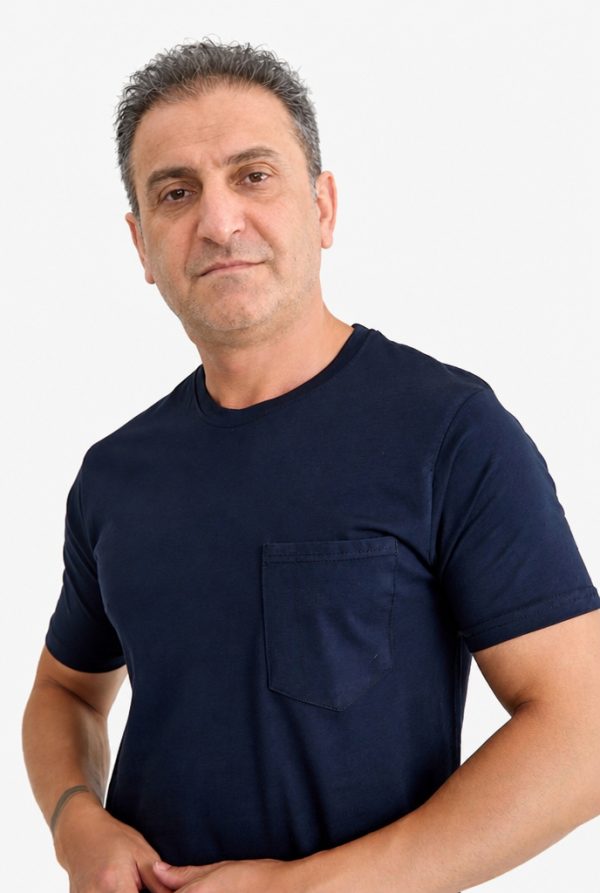 Kalem Cepli Tişört Bisiklet Yaka %100 Pamuk