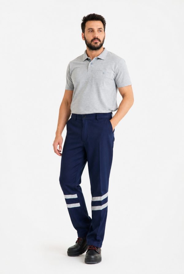 İş Pantolonu Reflektörlü 16x12 Gabardin Yazlık %100 Pamuk