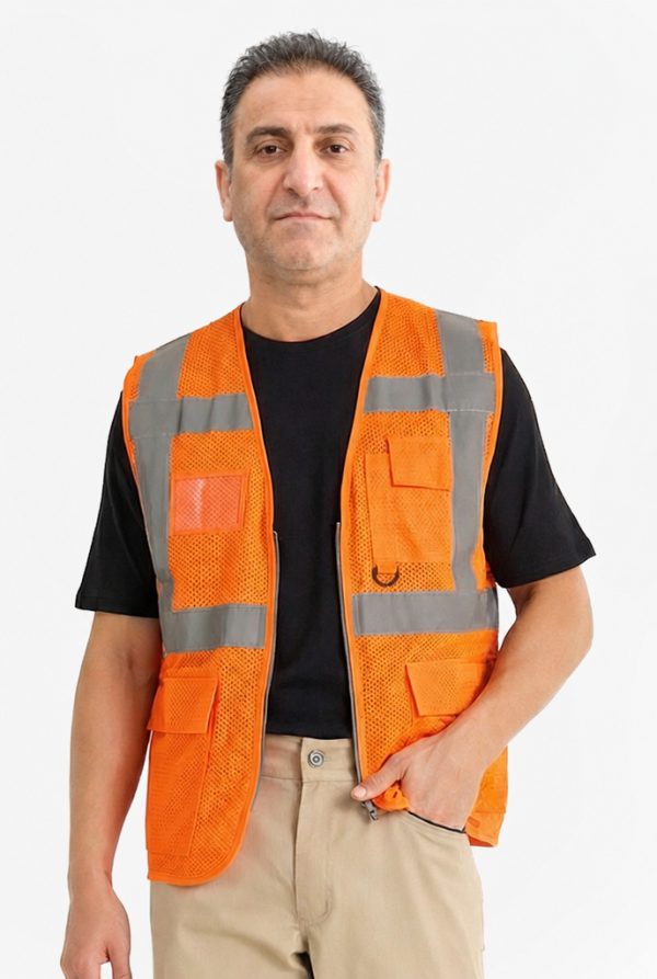 İkaz Yeleği Cepli Fileli Reflektörlü Fosforlu