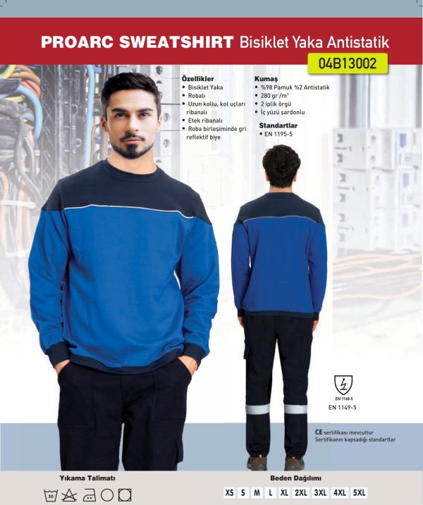 PROARC SWEATSHIRT Bisiklet Yaka Antistatik